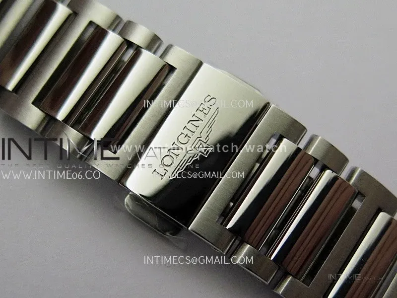 Conquest Chronograph 42mm Black Ceramic Bezel SS AF 1:1 Best Edition Cream Dial On SS Bracelet A7750