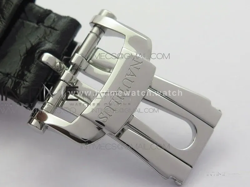 Nautilus Jumbo 5711 Super Replication PPF V4 1:1 Best Edition Gray Textured Dial on Black Leather Strap PPF324