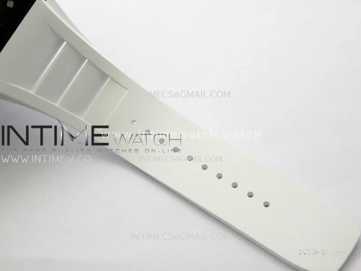 RM055 Black NTPT White Inner Bezel GTF Best Skeleton Dial White Rubber Strap RMUL2 Super Clone (Free Sprung)