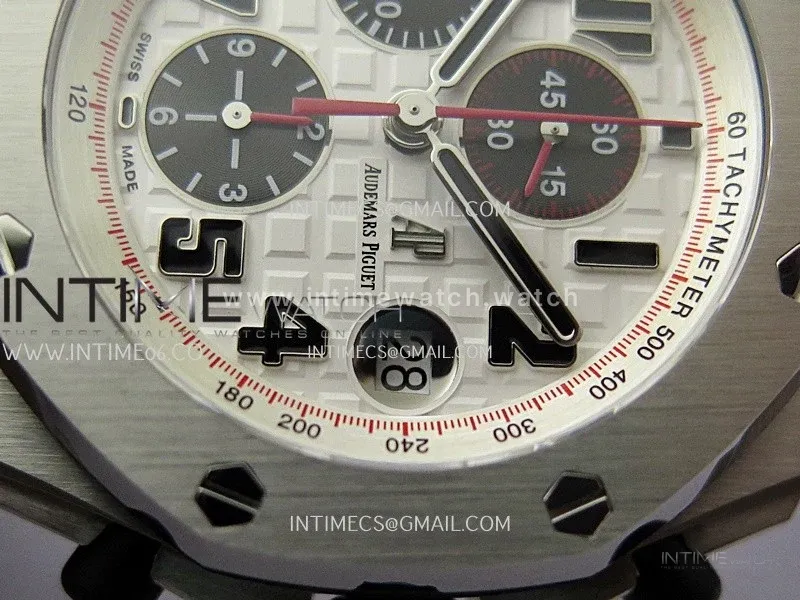 Royal Oak Offshore 42mm Panda TKF Best Edition White Dial on Black Leather Strap A7750