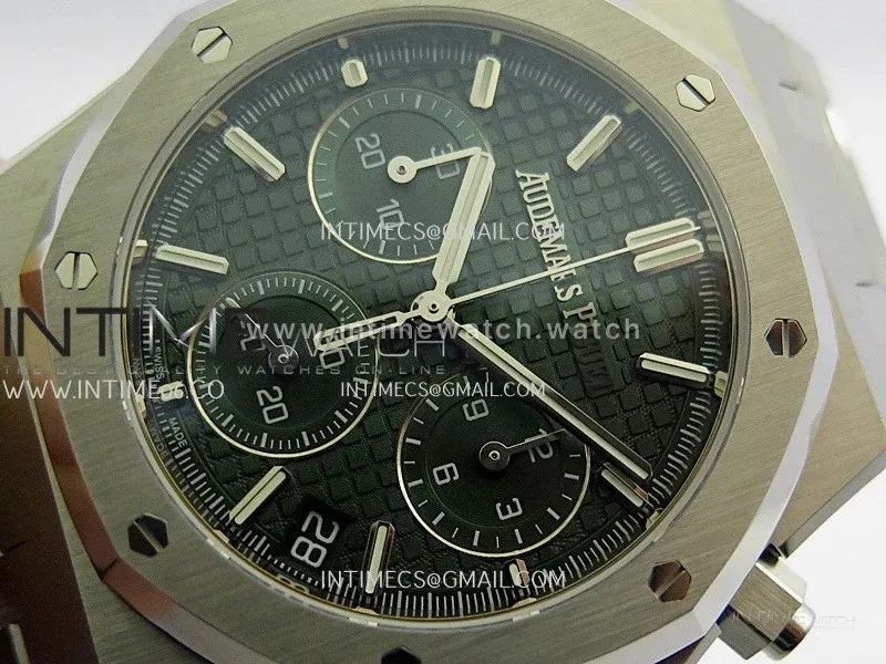 Royal Oak Chrono 26240 50th SS V2 DDF 1:1 Best Edition Green Dial On SS Bracelet Super Clone DD4401