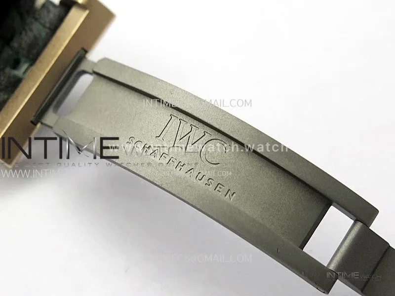 Big Pilot IW329702 Bronze M+F 1:1 Best Edition Green Dial On Brown Leather Strap SEIKO 8N-24