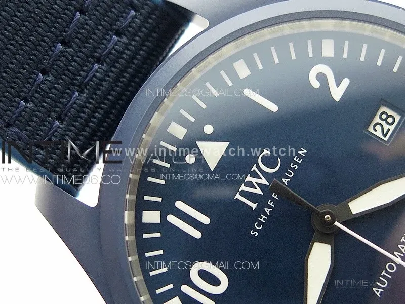 Mark XVIII IW328101 Blue Ceramic M+F 1:1 Best Edition Blue Dial on Blue Nylon Strap A2892