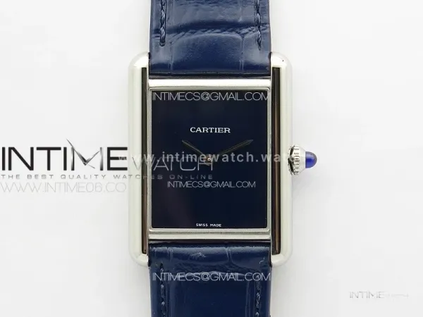 Tank Louis Ladies 25mm SS 8848F 1:1 Best Edition Blue Dial on Blue Leather Strap Ronda Quartz