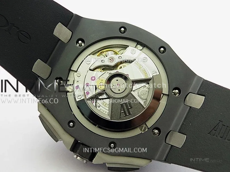 Royal Oak Offshore 44mm Black Ceramic JF 1:1 Best Edition Black Dial On Black Rubber Strap A3126