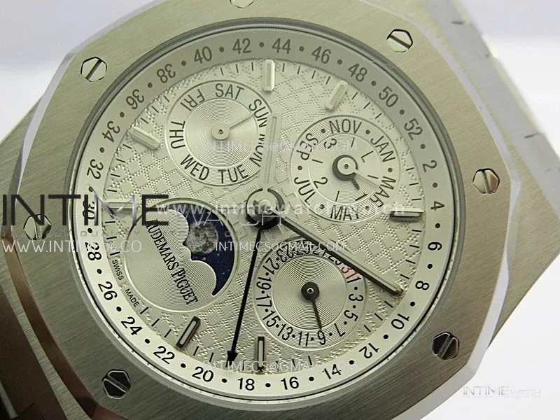 Royal Oak 41mm Complicated 26574 SS BBS Best Edition White Dial On SS Bracelet A5134