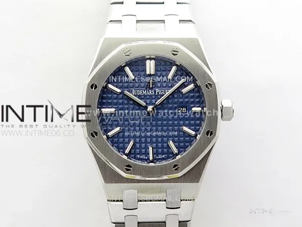 Lady Royal Oak 33mm 67651 SS ZF 1:1 Best Edition Blue Textured Dial on SS Bracelet RONDA Quartz