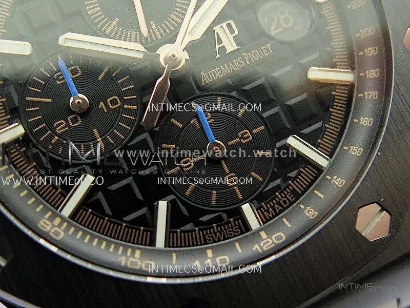Royal Oak Offshore 44mm Black Ceramic JF 1:1 Best Edition Black Dial On Black Rubber Strap A3126