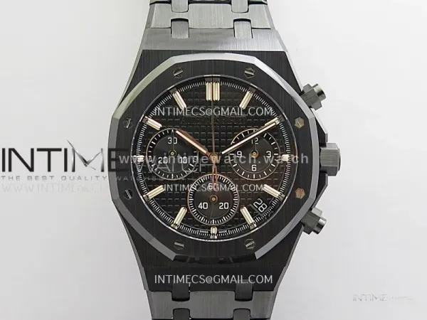 Royal Oak Chrono 26240 Black Ceramic V2 ZF 1:1 Best Edition Black Dial On Ceramic Bracelet Super Clone SA4401 (Free Sprung)