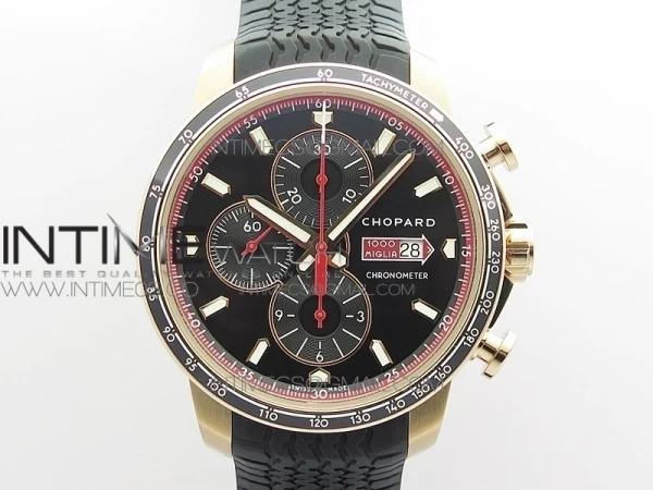Mille Miglia 168571 RG A7F 1:1 Best Edition Black Dial On Black Rubber Strap A7750 to Cal.107179