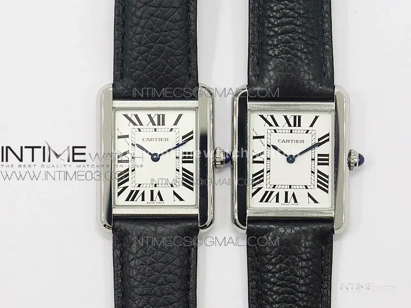 Tank Solo Ladies 25mm SS AF 1:1 Best Edition White Dial on Black Leather Strap Ronda Quartz