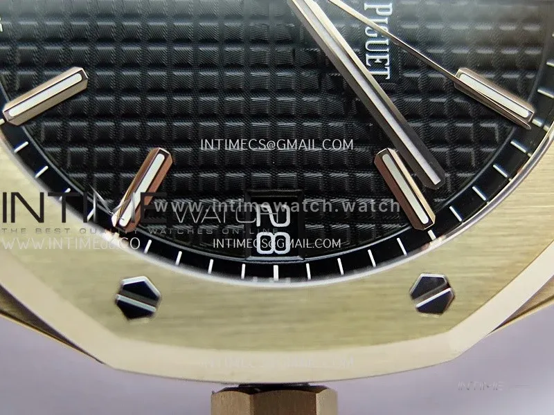 Royal Oak 41mm 15500 RG V2 ZF 1:1 Best Edition Black Textured Dial on SS Bracelet Super Clone SH4302