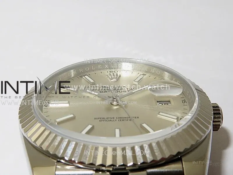 Datejust 41 126334 Silver Dial Stick Markers in White Gold