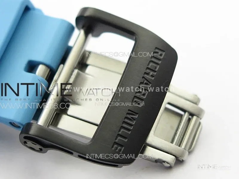 RM 035-02 Rafael Nadal NTPT Carbon on Blue Rubber Strap