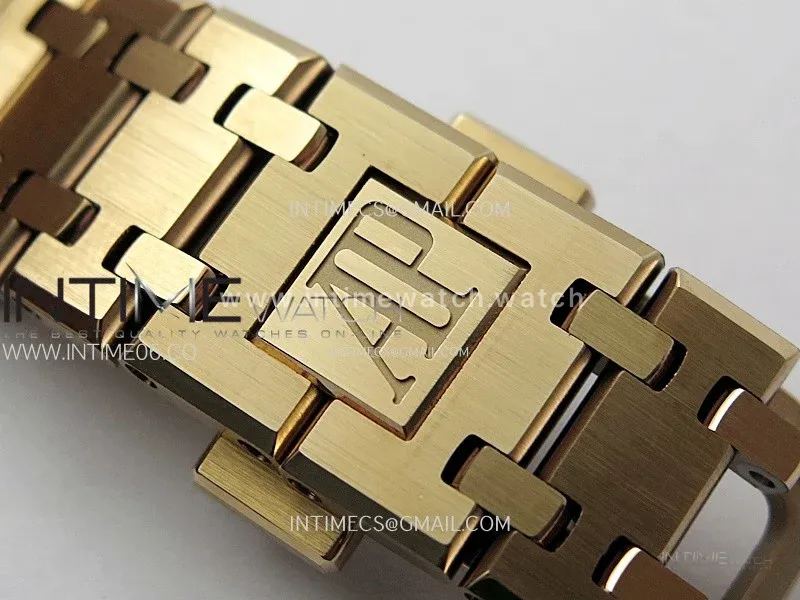 Lady Royal Oak 33mm 67651 RG ZF 1:1 Best Edition Blue Textured Dial on RG Bracelet RONDA Quartz