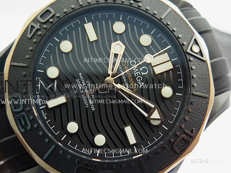 Seamaster Diver 300M Ceramic/RG V4 VSF 1:1 Best Edition Black Dial On Black Rubber Strap Asian Super Clone 8806