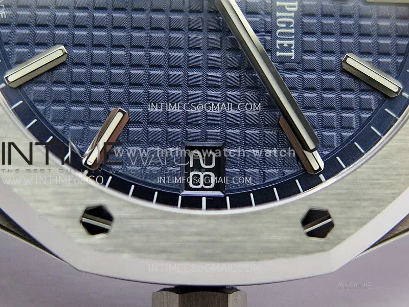 Royal Oak 41mm 15500 SS ZF Free Sprung V4 1:1 Best Edition Blue Textured Dial On SS Bracelet Super Clone A4302