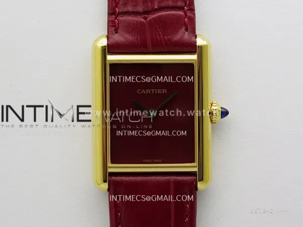 Tank Louis Ladies 25mm YG 8848F 1:1 Best Edition Red Dial On Red Leather Strap Ronda Quartz
