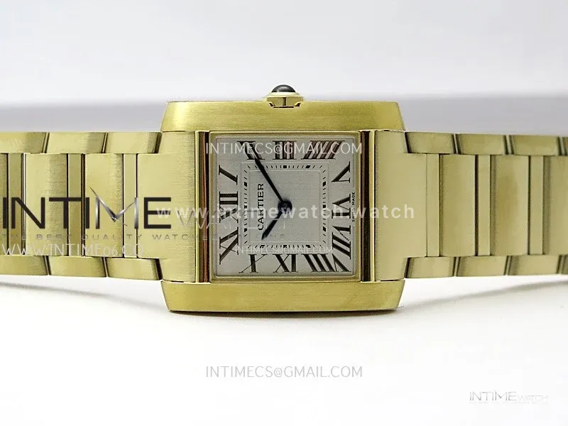 Tank Francaise Ladies 27mm YG 8848F 1:1 Best Edition Silver Dial on YG Bracelet Ronda Quartz