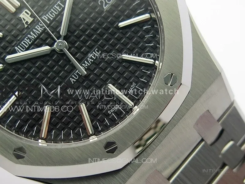 Royal Oak 41mm 15400 SS ZF 1:1 Best Edition Black Textured Dial on SS Bracelet SA3120 Super Clone