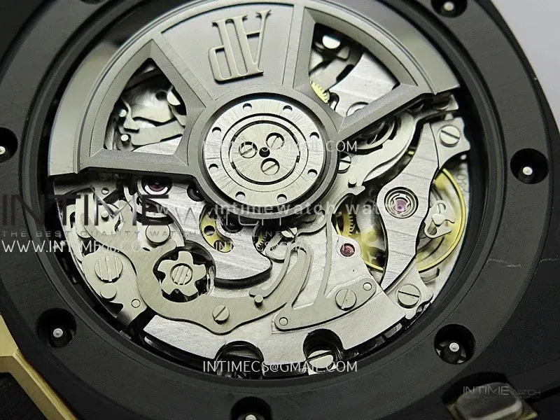 Royal Oak Offshore 43mm 26420 Ceramic/RG DDF 1:1 Black Dial On Black Rubber Strap Super Clone DD4401