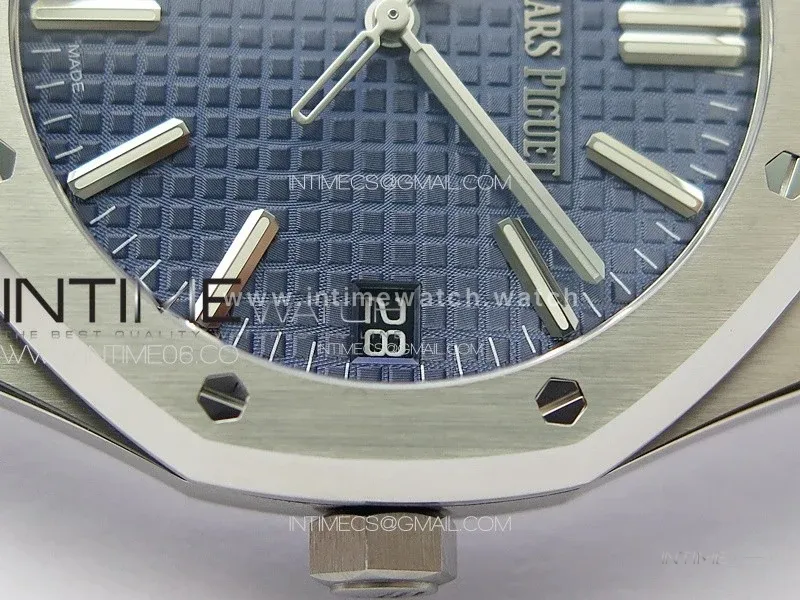 Royal Oak 41mm 15510 50th SS ZF 1:1 Best Edition Blue Textured Dial on SS Bracelet A4302