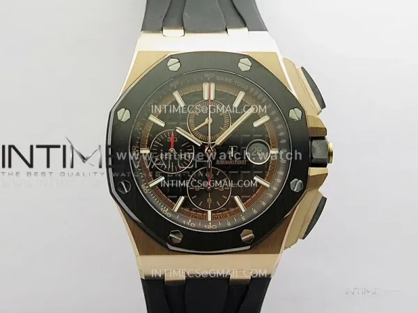 Royal Oak Offshore 44mm RG JF 1:1 Best Edition Black Dial On Black Rubber Strap A3126
