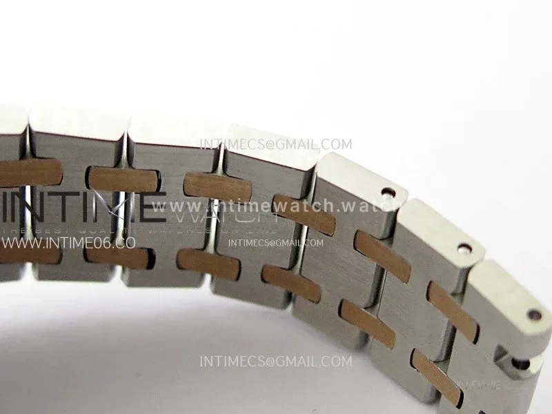 Lady Royal Oak 33mm 67651 Diamonds bezel SS/RG ZF 1:1 Best Edition White Textured Dial on SS Bracelet RONDA Quartz