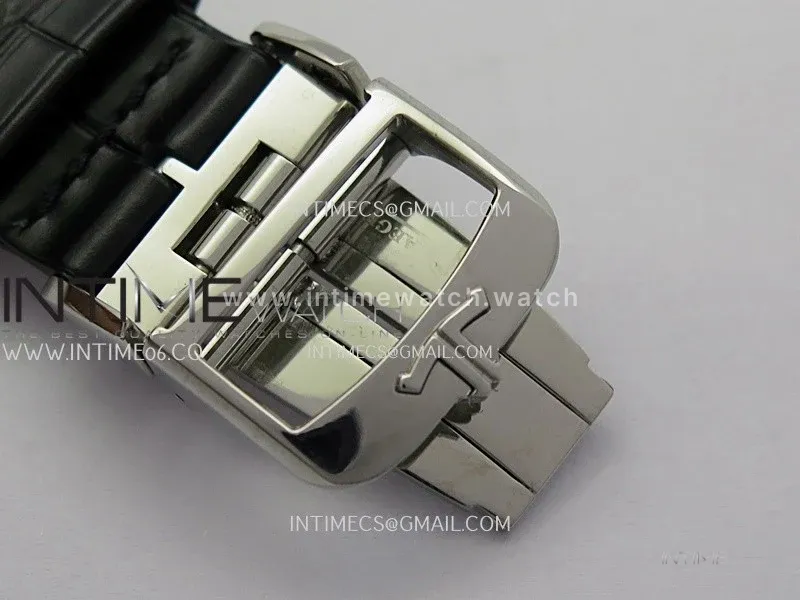 Master Ultra Thin Moon 1368420 SS GF 1:1 Best Edition Silver Dial on Black Leather Strap Asian 925