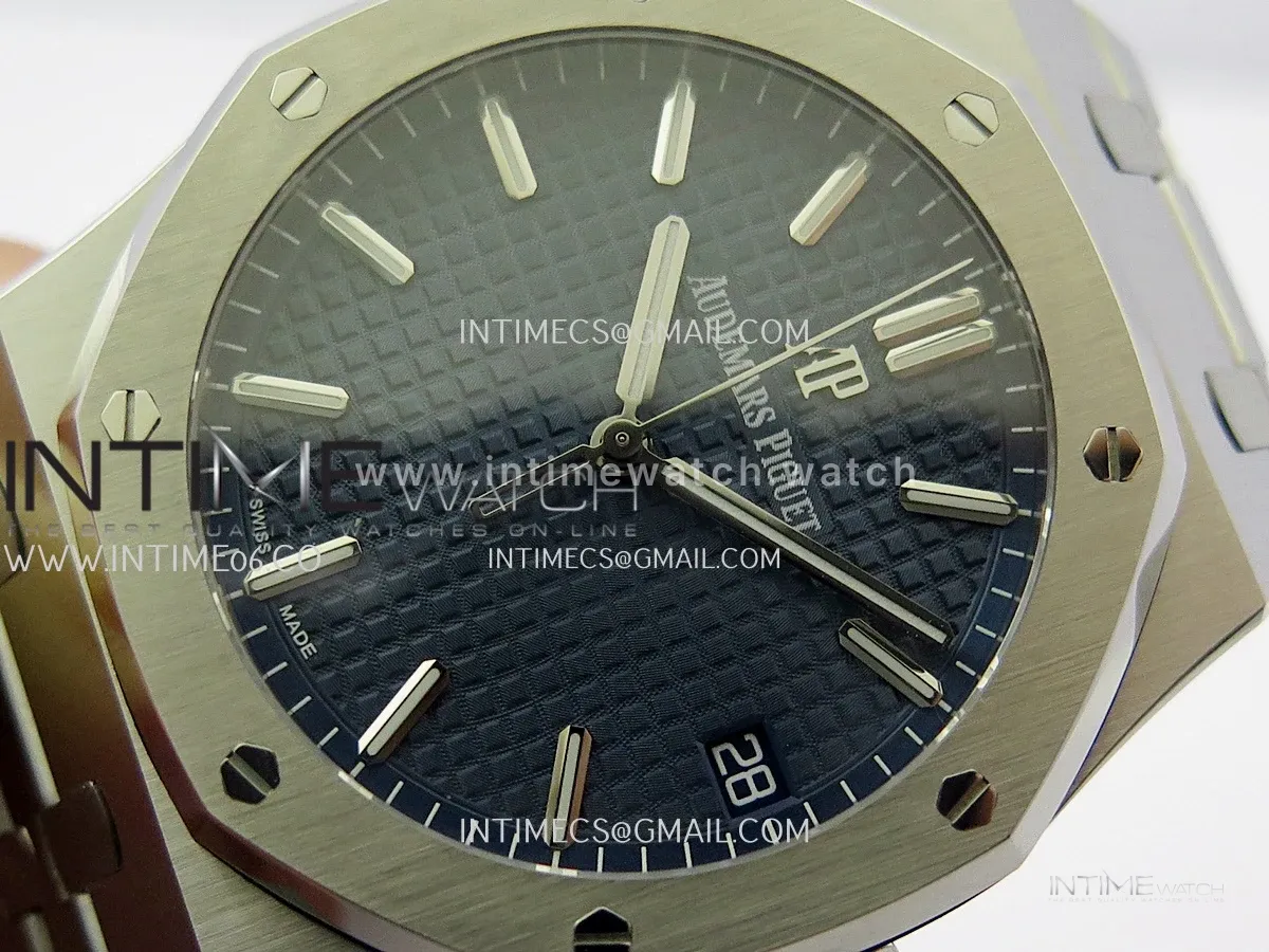 Royal Oak 41mm 15500 SS JF 1:1 Best Edition Blue Dial On SS Bracelet Super Clone DD4302 (Free Sprung Look)
