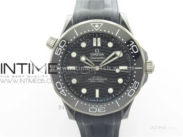 Seamaster Diver 300M Real Ceramic Case VSF 1:1 Best Edition on Black Rubber Strap A8806