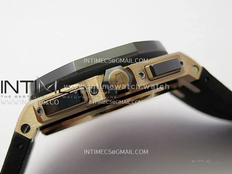 Royal Oak Offshore 44mm RG TKF Best Edition Black/Silver Dial Ceramic Bezel on Black Rubber Strap A3126
