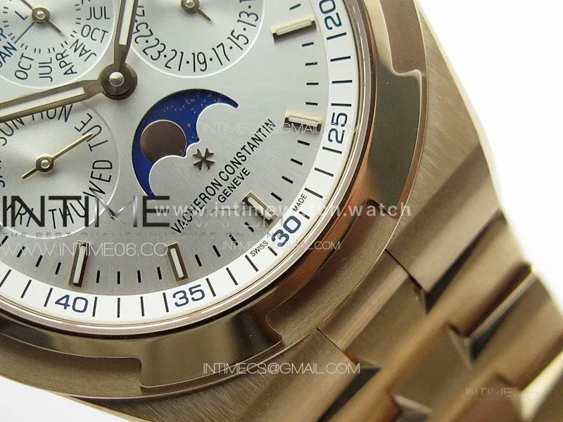 Overseas Perpetual Calendar RG 8F Best Edition Silver Dial on RG Bracelet A1120