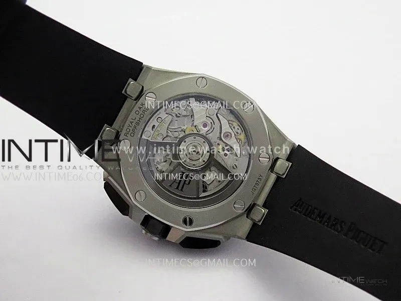 Royal Oak Offshore 43mm 26420 Ceramic Bezel SS DDF 1:1 Black Dial On Black Rubber Strap DD4401 Super Clone