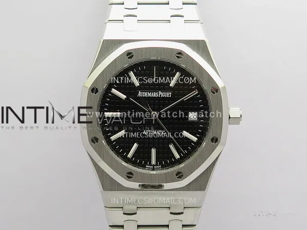 Royal Oak 39mm 15300 SS ZF 1:1 Best Edition Black Textured Dial on SS Bracelet SA3120 Super Clone