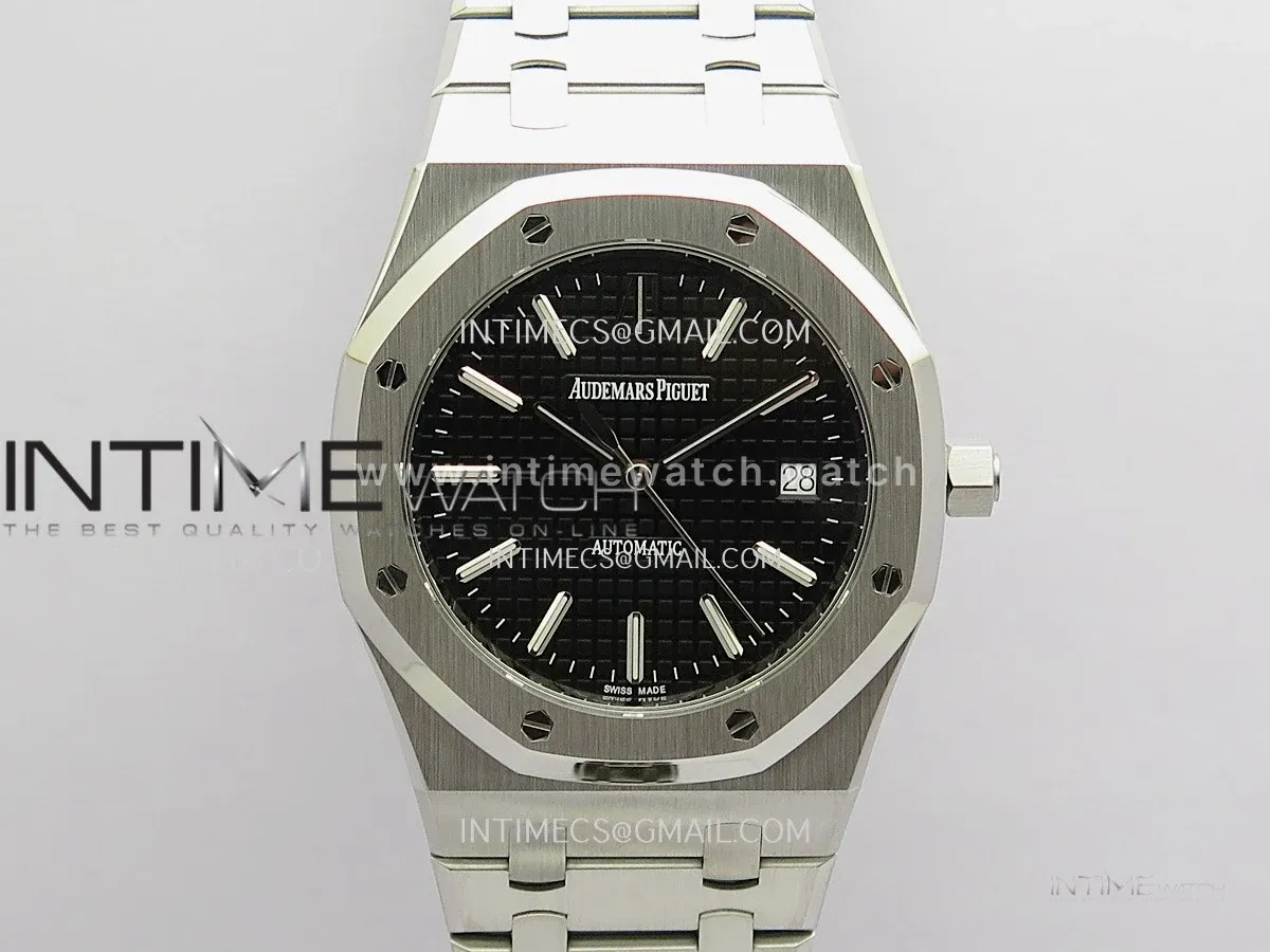 Royal Oak 39mm 15300 SS ZF 1:1 Best Edition Black Textured Dial on SS Bracelet SA3120 Super Clone