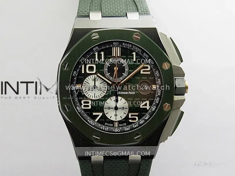 Royal Oak Offshore 44mm Black Ceramic JF 1:1 Best Edition Black Dial On Black Rubber Strap A3126