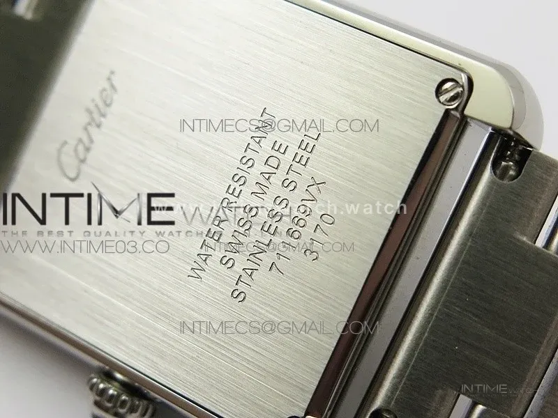 Tank Solo Ladies 25mm SS Diamond Bezel K11F 1:1 Best Edition White Dial on SS Bracelet Ronda Quartz