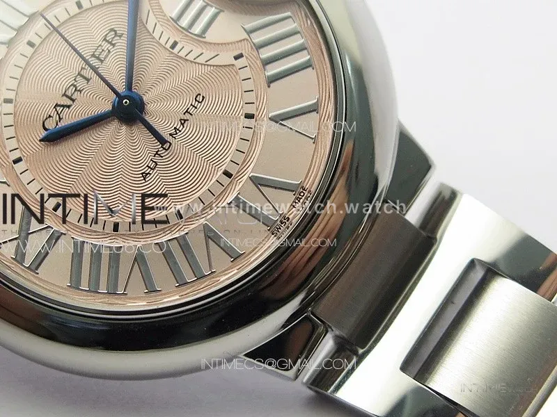 Ballon Bleu 33mm SS 3KF 1:1 Best Edition Pink Textured Dial on SS Bracelet A076