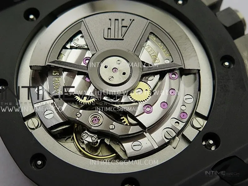 Royal Oak Offshore 44mm Black Ceramic APJF 1:1 Best Edition Black Dial on Black Rubber Strap A3126