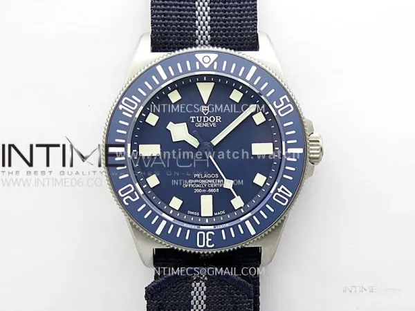 Pelagos M25707B/23-0001 Ti M+F 1:1 V4 Best Edition Blue dial Blue Ceramic Bezel on Nylon Strap Miyota 8N-24