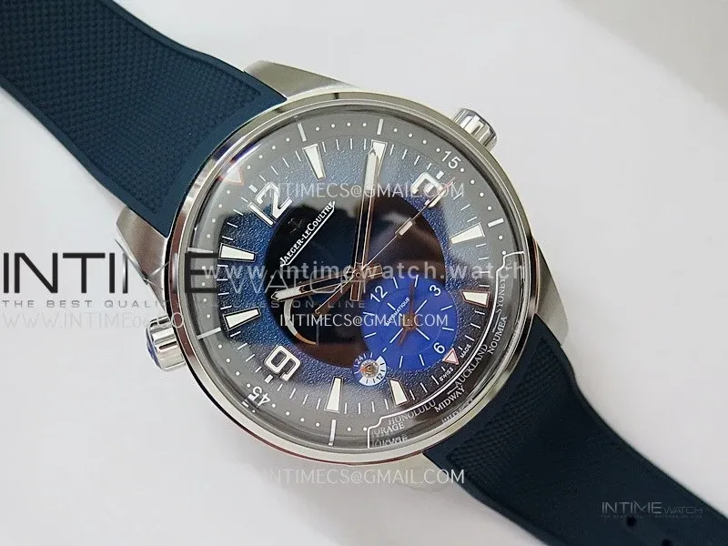 Polaris Geographic SS VRS Best Edition Blue Textured Dial On Blue Rubber Strap A939