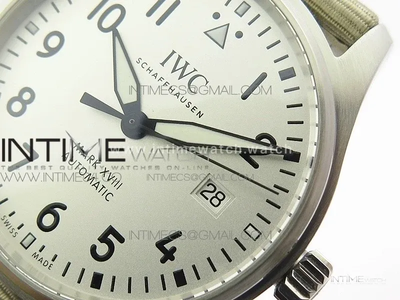 Mark XVIII IW327012 SS M+F 1:1 Best Edition White Dial on White Nylon Strap A2892 (Free Nylon Strap)