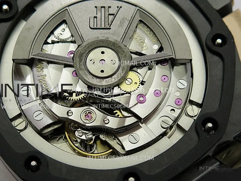 Royal Oak Offshore 44mm Carbon JF 1:1 Best Edition Dark Black Dial On Black Rubber Strap A3126