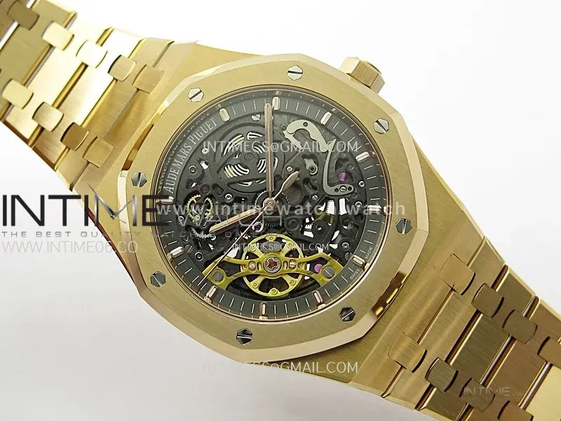Royal Oak 41mm Skeleton 15407 RG ZF 1:1 Best Edition Skeleton Dial on RG Bracelet A3132