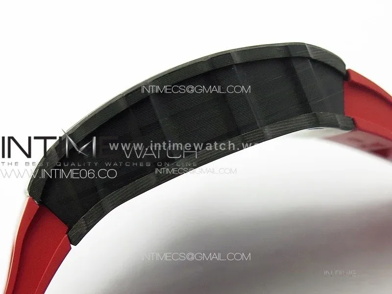RM035-01 Forged Carbon Case KUF Best Edition Red Crown on Red Rubber Strap MIYOTA8215