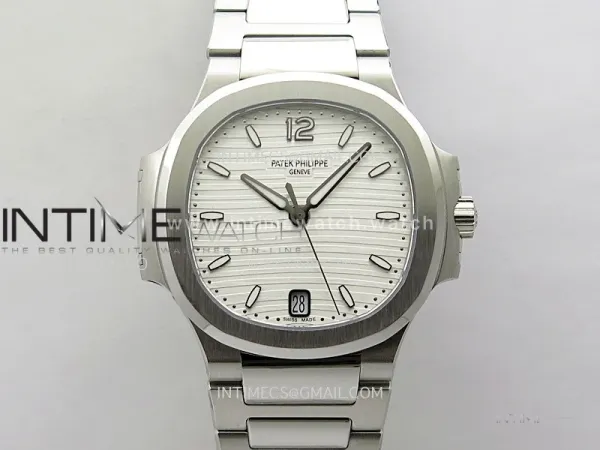 Nautilus 7118 New Version Ladies PPF 1:1 Best Edition White Dial on SS Bracelet A324 Super Clone