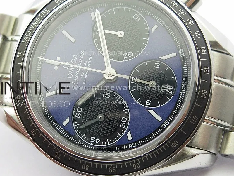 Speedmaster SS HRF 1:1 Best Edition Blue Dial Black Subdial on SS Bracelet A7750