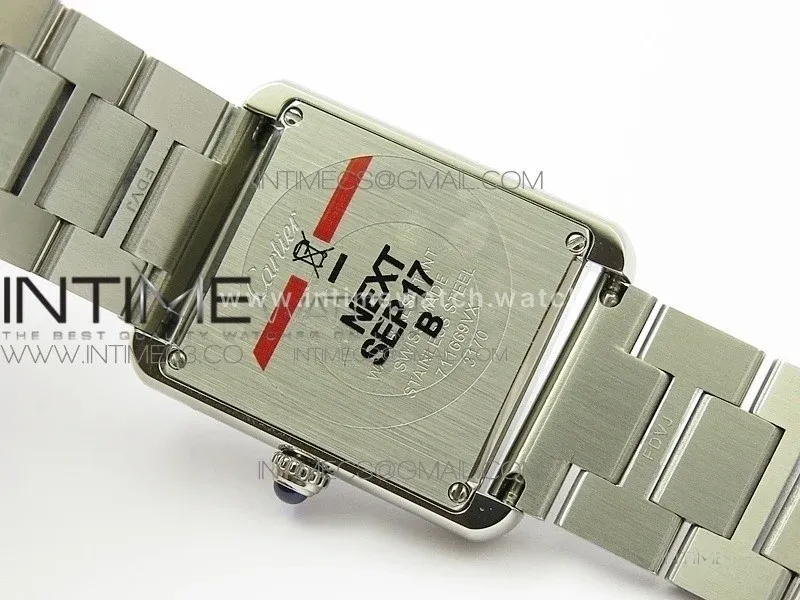 Tank Solo Ladies 25mm SS Diamond Bezel K11F 1:1 Best Edition White Dial on SS Bracelet Ronda Quartz