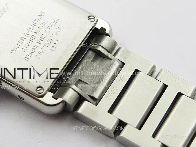 Tank Louis Ladies 22mm SS 8848F 1:1 Best Edition White Dial on SS Bracelet Ronda Quartz(Free leather strap)